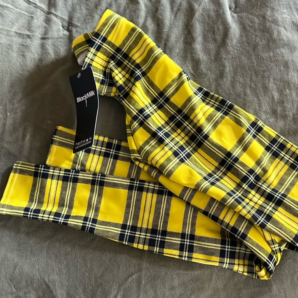 Blackmilk yellow tartan leggings